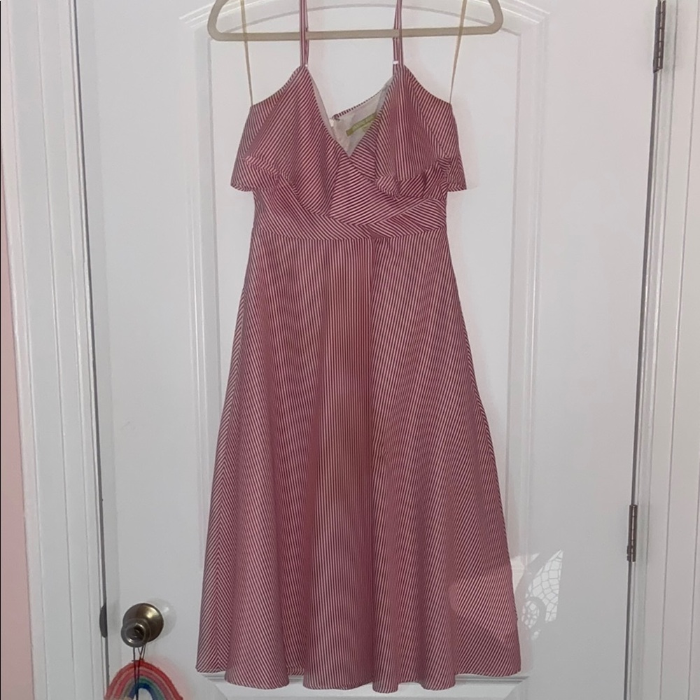 Gianni Bini Red and White Striped Dress